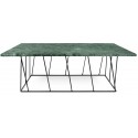 TemaHome Helix sofabord i metal og marmor 50 x 50 cm - Sort/Grøn marmor