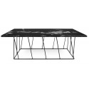 TemaHome Helix sofabord i metal og marmor 120 x 75 cm - Sort/Grøn marmor