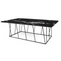 TemaHome Helix sofabord i metal og marmor 120 x 75 cm - Sort/Grøn marmor