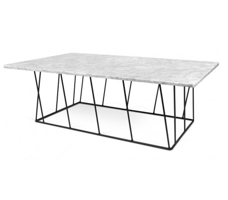 TemaHome Helix sofabord i metal og marmor 120 x 75 cm - Sort/Sort marmor
