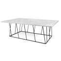 TemaHome Helix sofabord i metal og marmor 120 x 75 cm - Sort/Sort marmor