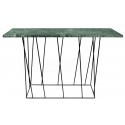 TemaHome Gleam konsolbord i metal og marmor 120 x 40 cm - Sort/Grøn marmor