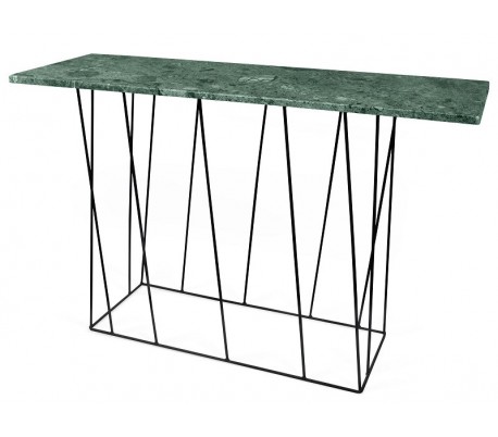 TemaHome Gleam konsolbord i metal og marmor 120 x 40 cm - Sort/Grøn marmor