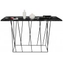 TemaHome Helix konsolbord i metal og marmor 120 x 40 cm - Sort/Grøn marmor
