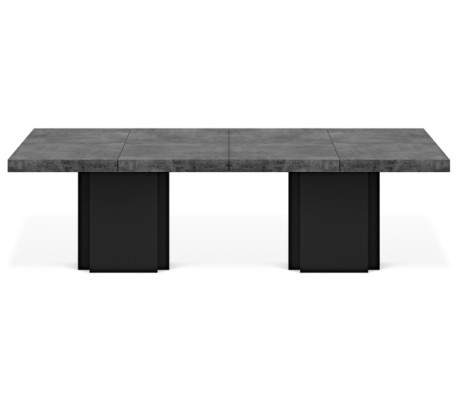 TemaHome Dusk spisebord i melamin og finér 130 x 130 cm - Sort/Betongrå