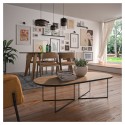 TemaHome Oval sofabord i metal og spånplade 136 x 60 cm - Sort/Eg