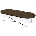 TemaHome Oval sofabord i metal og spånplade 136 x 60 cm - Sort/Eg