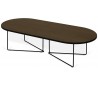 TemaHome Oval sofabord i metal og spånplade 136 x 60 cm - Sort/Valnød