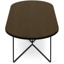 TemaHome Oval sofabord i metal og spånplade 136 x 60 cm - Sort/Eg