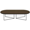 TemaHome Oval sofabord i metal og spånplade 136 x 60 cm - Sort/Eg