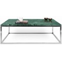 TemaHome Prairie sofabord i metal og marmor 50 x 50 cm - Krom/Grøn marmor