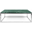TemaHome Prairie sofabord i metal og marmor 50 x 50 cm - Krom/Grøn marmor