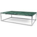 TemaHome Prairie sofabord i metal og marmor 50 x 50 cm - Krom/Grøn marmor