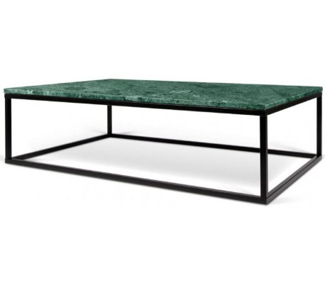TemaHome Prairie sofabord i metal og marmor 120 x 75 cm - Krom/Grøn marmor