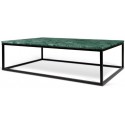 TemaHome Prairie sofabord i metal og marmor 120 x 75 cm - Krom/Grøn marmor