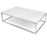 TemaHome Prairie sofabord i metal og marmor 120 x 75 cm - Krom/Hvid marmor