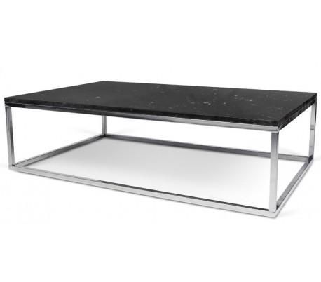 TemaHome Prairie sofabord i metal og marmor 120 x 75 cm - Krom/Hvid marmor