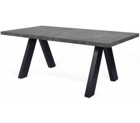 TemaHome Flow skrivebord i metal og finér 140 x 75 cm - Sort/Betongrå