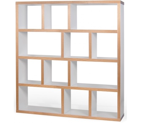 TemaHome Berlin reolsystem i finér 159 x 150 cm - Hvid