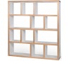 TemaHome Berlin reolsystem i finér 159 x 150 cm - Hvid/Natur