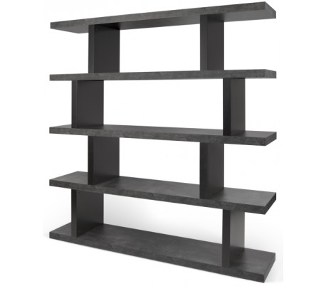 TemaHome Berlin reolsystem i finér 159 x 150 cm - Betongrå