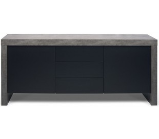 TemaHome Kobe sideboard i finér B188 cm - Sort/Betongrå
