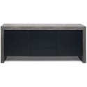 TemaHome Kobe sideboard i finér B188 cm - Sort/Betongrå
