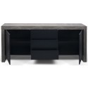 TemaHome Kobe sideboard i finér B188 cm - Sort/Betongrå