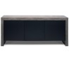 TemaHome Kobe sideboard i finér B188 cm - Sort/Betongrå