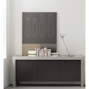 TemaHome Kobe sideboard i finér B188 cm - Sort/Betongrå