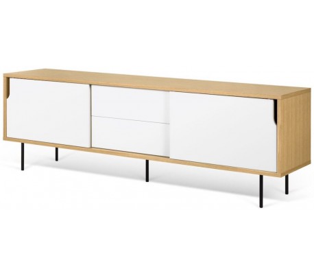 TemaHome Move tvbord i finér B110 - 203 cm - Hvid/Natur