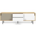 TemaHome Dann tvbord i metal og MDF B201 cm - Hvid/Eg