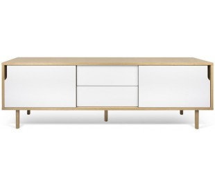 TemaHome Dann tvbord i metal og MDF B201 cm - Mat hvid/Eg 2