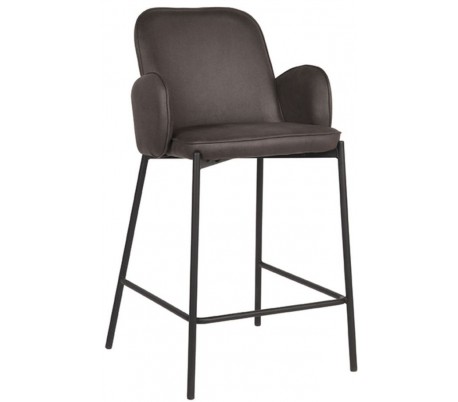 Milo barstol i microfiber og metal H100 cm - Sort/Armygrøn