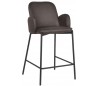 Jari barstol i microfiber og metal H94 cm - Sort/Antracit