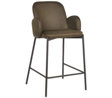 Jari barstol i microfiber og metal H94 cm - Sort/Aantracit