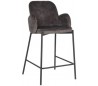 Jari barstol i velour og metal H94 cm - Sort/Antracit