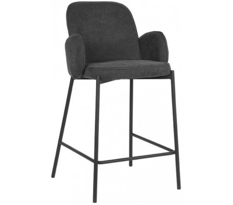 Jari barstol i polyester og metal H94 cm - Sort/Zinkgrå