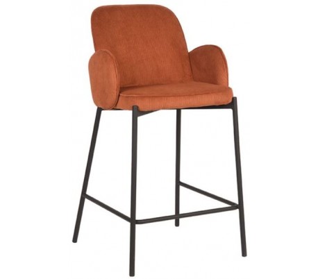 Jari barstol i ripcord polyester og metal H94 cm - Sort/Grå