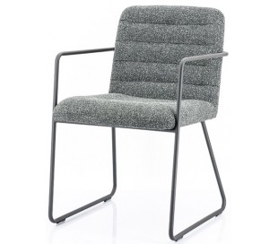 Santos spisebordsstol med armlæn i polyester H79,5 cm - Sort/Grøn