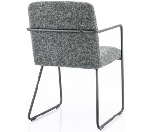 Santos spisebordsstol med armlæn i polyester H79,5 cm - Sort/Grøn 2