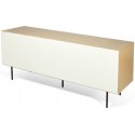TemaHome Dann tvbord i metal og MDF B201 cm - Sort/Mat hvid/Eg