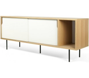 TemaHome Dann tvbord i metal og MDF B201 cm - Sort/Mat hvid/Eg 2