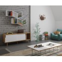 TemaHome Dann tvbord i metal og MDF B201 cm - Sort/Mat hvid/Eg