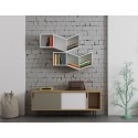 TemaHome Dann tvbord i metal og MDF B165 cm - Sort/Mat hvid/Eg