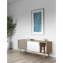 TemaHome Dann tvbord i massiv eg og MDF B165 cm - Mat hvid/Eg