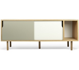 TemaHome Dann tvbord i massiv eg og MDF B165 cm - Mat hvid/Eg