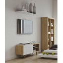 TemaHome Dann tvbord i massiv eg og MDF B165 cm - Mat hvid/Eg