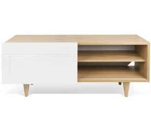 TemaHome Dann tvbord i massiv eg og MDF B165 cm - Mat hvid/Eg