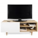 TemaHome Dann tvbord i massiv eg og MDF B165 cm - Mat hvid/Eg